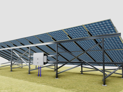 Solar Energy Construction 2x13 Table Vertical Purlin 3D Модель
