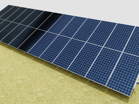Solar Energy Construction 2x13 Table Vertical Purlin 3D Model