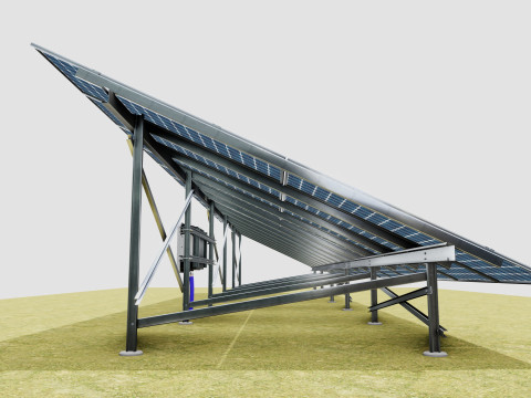Solar Energy Construction 2x13 Table Vertical Purlin 3D Model