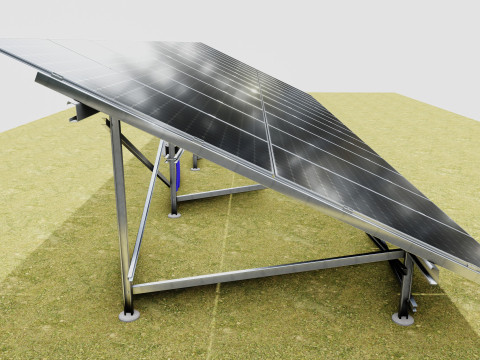 Solar Energy Construction 2x13 Table Vertical Purlin 3D Model