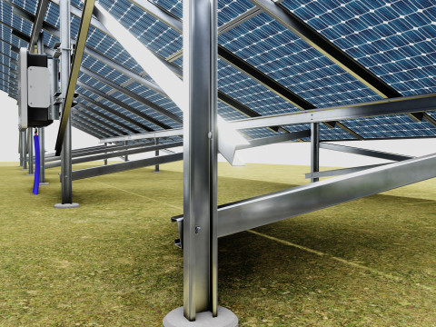 Solar Energy Construction 2x13 Table Vertical Purlin 3D Model