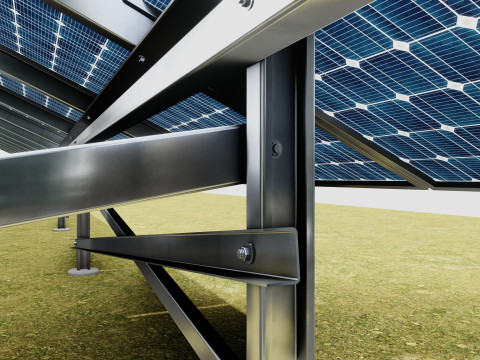 Solar Energy Construction 2x13 Table Vertical Purlin 3D Model