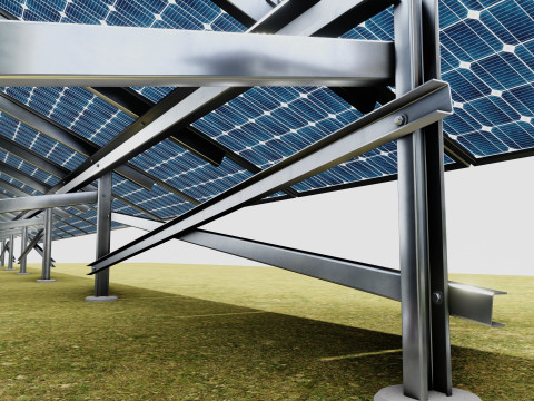 Solar Energy Construction 2x13 Table Vertical Purlin 3D Model