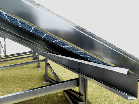 Solar Energy Construction 2x13 Table Vertical Purlin 3D Model