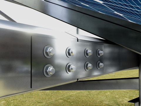 Solar Energy Construction 2x13 Table Vertical Purlin 3D Model