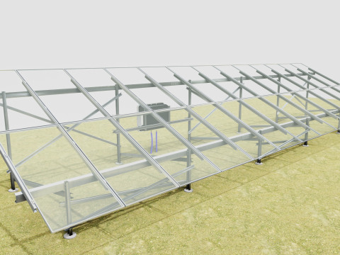 Solar Energy Construction 2x13 Table Vertical Purlin 3D Model