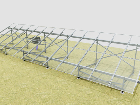 Solar Energy Construction 2x13 Table Vertical Purlin 3D Model