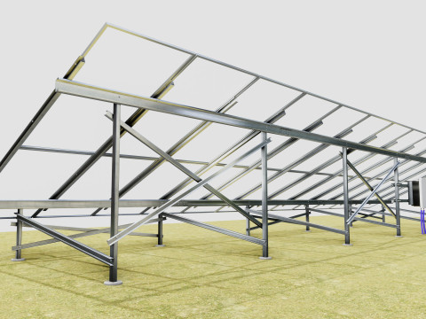 Solar Energy Construction 2x13 Table Vertical Purlin 3D Model