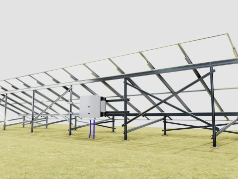 Solar Energy Construction 2x13 Table Vertical Purlin 3D Model