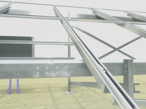 Solar Energy Construction 2x13 Table Vertical Purlin 3D Model