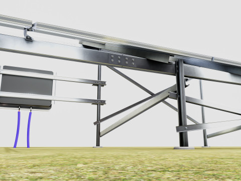 Solar Energy Construction 2x13 Table Vertical Purlin 3D Model