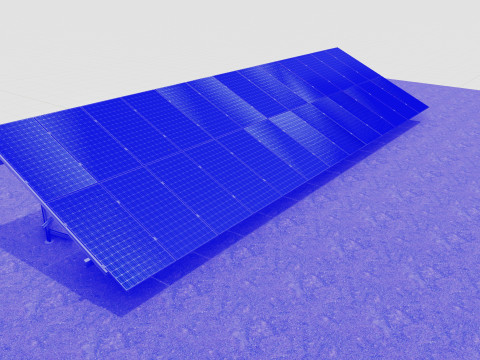Solar Energy Construction 2x13 Table Vertical Purlin 3D Model