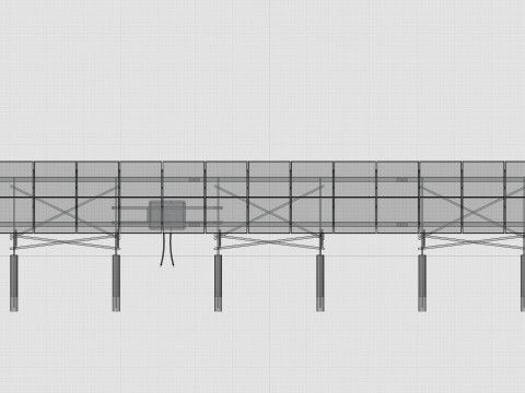 Solar Energy Construction 2x13 Table Vertical Purlin 3D Model