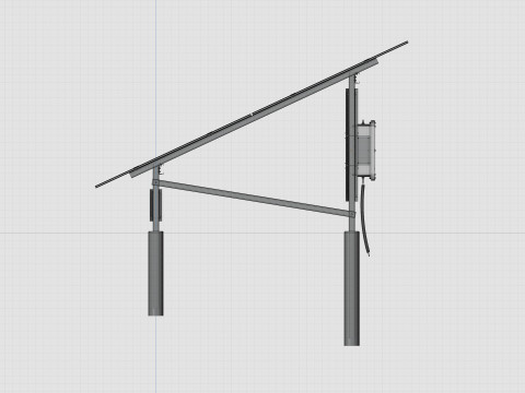 Solar Energy Construction 2x13 Table Vertical Purlin 3D Model