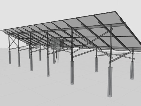 Solar Energy Construction 2x13 Table Vertical Purlin 3D Model