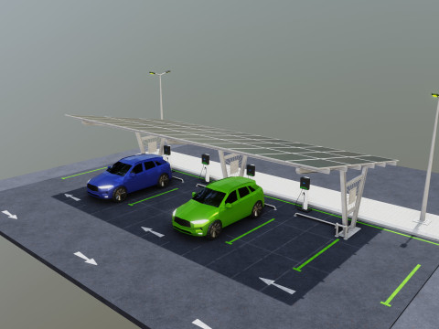 Low Poly Solar Carport Type-1 Pack 3D 模型