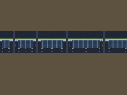 Low Poly Solar Carport Type-1 Pack 3D 模型