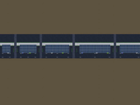 Low Poly Solar Carport Type-1 Pack 3D Model