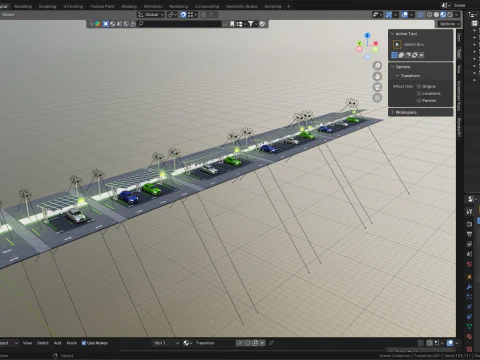 Low Poly Solar Carport Type-1 Pack 3D Model