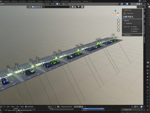 Low Poly Solar Carport Type-2 Pack 3D Model