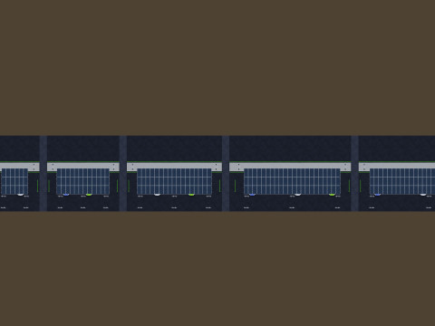 Low Poly Solar Carport Type-3 Pack Model 3D