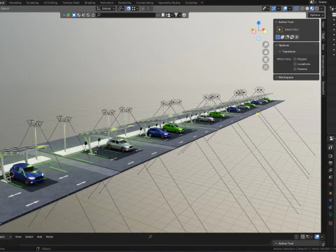 Low Poly Solar Carport Type-4 Pack 3D Model