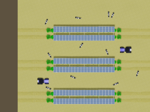 Lowpoly Agricultural Solar Energy Systems Type-1 3D-Modell