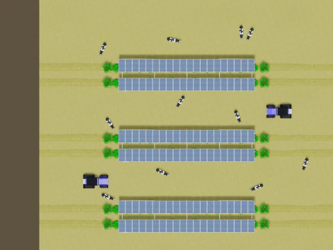 Lowpoly Agricultural Solar Energy Systems Type-1 3D Model