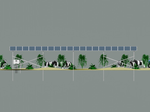 Lowpoly Agricultural Solar Energy Systems Type-1 3D-Modell
