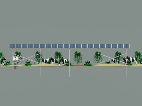 Lowpoly Agricultural Solar Energy Systems Type-1 3D Model