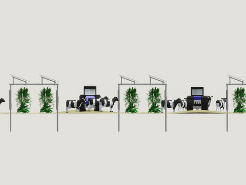 Lowpoly Agricultural Solar Energy Systems Type-1 3D-Modell