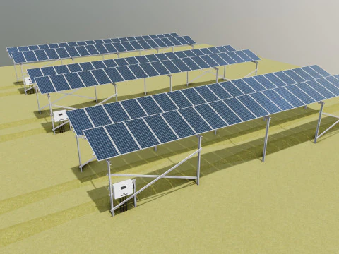 Lowpoly Agricultural Solar Energy Systems Type-1 3D Model