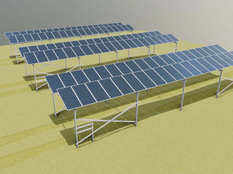 Lowpoly Agricultural Solar Energy Systems Type-1 3D Model