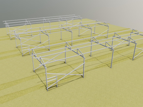 Lowpoly Agricultural Solar Energy Systems Type-1 3D-Modell