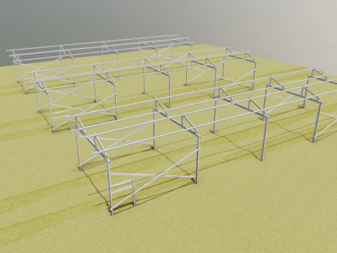 Lowpoly Agricultural Solar Energy Systems Type-1 3D Model