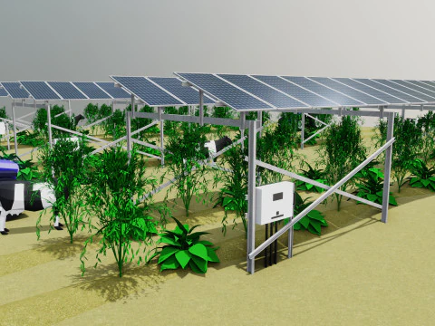 Lowpoly Agricultural Solar Energy Systems Type-1 3D Model