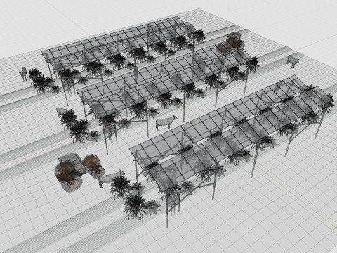 Lowpoly Agricultural Solar Energy Systems Type-1 3D-Modell