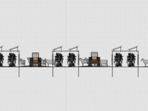 Lowpoly Agricultural Solar Energy Systems Type-1 3D-Modell