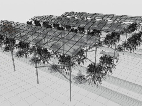 Lowpoly Agricultural Solar Energy Systems Type-1 3D-Modell