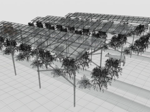 Lowpoly Agricultural Solar Energy Systems Type-1 3D Model
