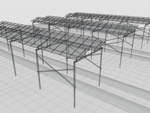 Lowpoly Agricultural Solar Energy Systems Type-1 3D-Modell