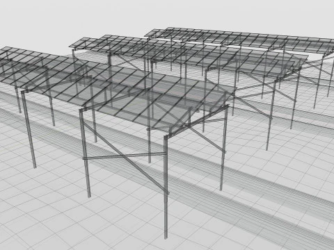 Lowpoly Agricultural Solar Energy Systems Type-1 3D Model