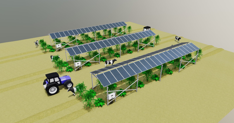 Lowpoly Agricultural Solar Energy Systems Type-2 3D 模型 .c4d .max .obj .3ds .fbx .stl .blend