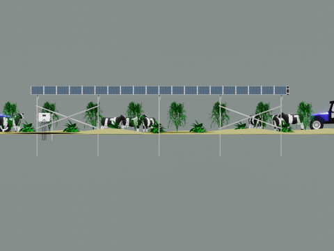 Lowpoly Agricultural Solar Energy Systems Type-2 3D 模型