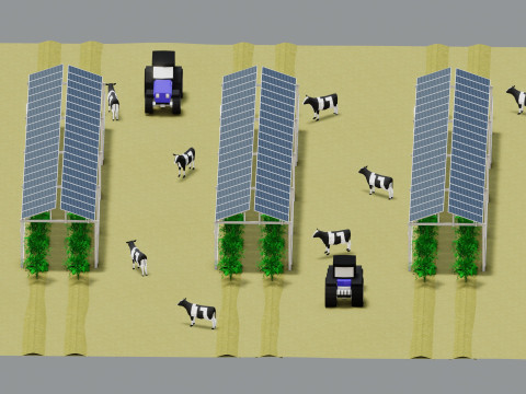 Lowpoly Agricultural Solar Energy Systems Type-2 3D 模型