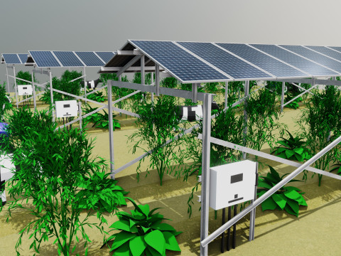 Lowpoly Agricultural Solar Energy Systems Type-2 3D 模型