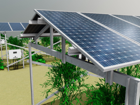 Lowpoly Agricultural Solar Energy Systems Type-2 3D 模型