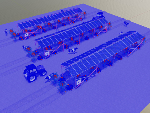 Lowpoly Agricultural Solar Energy Systems Type-2 3D 模型