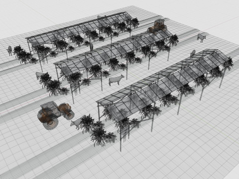 Lowpoly Agricultural Solar Energy Systems Type-2 3D 模型