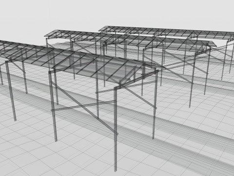 Lowpoly Agricultural Solar Energy Systems Type-2 3D 模型